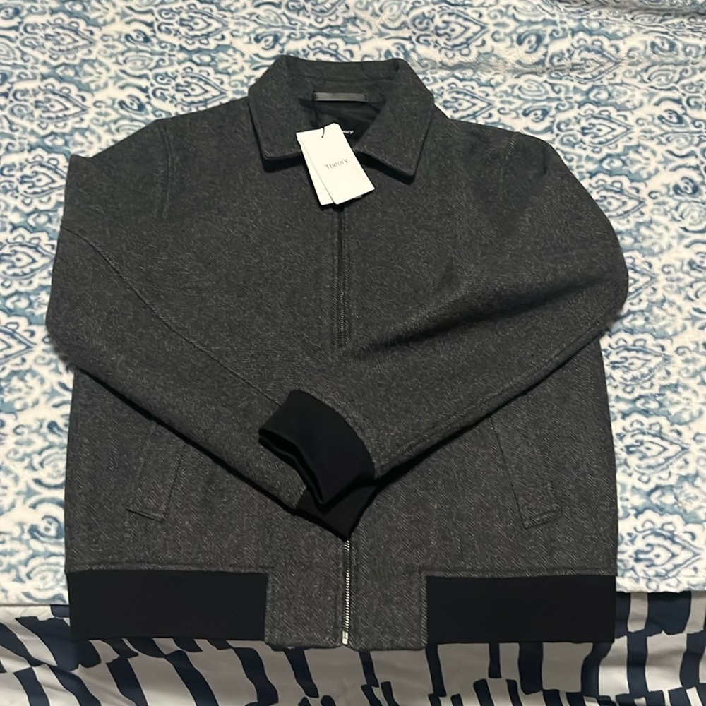 Theory Men's Wyatt Rush Herringbone Wool-Blend Jacket men’s sz L Lrg large